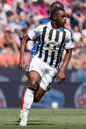 BASEL, SWITZERLAND - JULY 18: Pierre Kaluluof Juventus in action during the pre-season friendly match between FC Basel 1893 and Juventus at St. Jakob Stadium on July 18, 2026 in Basel, Switzerland. *** BASEL, SWITZERLAND, JULY 18 — Juventus Pierre Kalulu in action during the preseason friendly match between FC Basel 1893 and Juventus at St. Jakob Stadium on July 18, 2026, in Basel, Switzerland Copyright: xJustPictures.ch PascalxvonxBürenx jp-en-EuSpIm-Pavo_Fotografie-05343