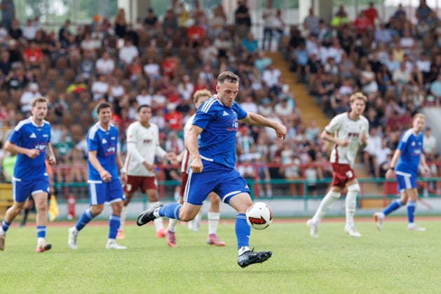 Lukas Müller (21, BFV-Schwaben-Auswahl) beim Spiel zwischen FC Augsburg v BFV-Schwaben-Auswahl, Fussball, Herren, Bundesliga, 2026 2027, Testspiel am 18.07.2026 in Augsburg, Rosenaustadion. Bayern Deutschland *** Lukas Müller, 21, BFV Schwaben Select Team, in the match between FC Augsburg and BFV Schwaben Select Team, soccer, men s, Bundesliga, 2026–2027, friendly match on July 18, 2026, in Augsburg, Rosenaustadion, Bavaria, Germany