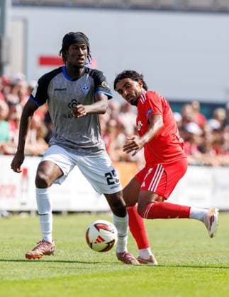 18.07.2026 - Fussball - Saison 2026 2027 - Testspiel Freundschaftsspiel Vorbereitungsspiel: 1. FC Nürnberg Nuernberg FCN ( Club ) - SV Waldhof Mannheim 07 - Sportfoto Zink DaMa - xdaxmax - Favour Jidechi Jid Okeke (25, SV Waldhof Mannheim 07 SVW07 ) Rayan Ghrieb (7, 1. FC Nürnberg FCN ) *** July 18, 2026 Soccer Season 2026–2027 Exhibition Match Friendly Match Preseason Match 1. FC Nürnberg (Nürnberg) FCN Club SV Waldhof Mannheim 07 Sports Photo Zink DaMa xdaxmax Favour Jidechi Jid Okeke 25, SV Waldhof Mannheim 07 SVW07 Rayan Ghrieb 7, 1 FC Nuremberg FCN
