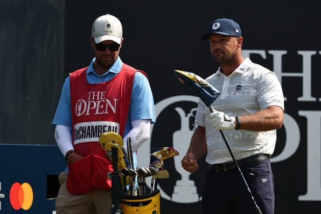 RECORD DATE NOT STATED 18th July 2026; Royal Birkdale Golf Club, Southport, Merseyside, England; The Open Championship Round Three; Bryson Dechambeau (USA) prepares to play from the first tee DavidxBlunsden