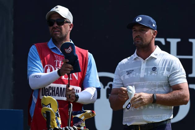 RECORD DATE NOT STATED 18th July 2026; Royal Birkdale Golf Club, Southport, Merseyside, England; The Open Championship Round Three; Bryson Dechambeau (USA) prepares to play from the first tee DavidxBlunsden