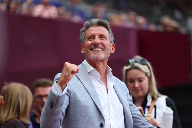 RECORD DATE NOT STATED 18th July 2026; London Stadium, London, England; 2026 Diamond League Novuna London Athletics Meet; President of World Athletics Sebastian Coe celebrates after Josh Kerr of Great Britain achieved the 1 Mile Men World Record in 3:42:66 JohnxPatrickxFletcher