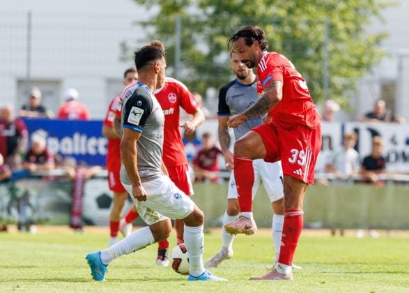 18.07.2026 - Fussball - Saison 2026 2027 - Testspiel Freundschaftsspiel Vorbereitungsspiel: 1. FC Nürnberg Nuernberg FCN ( Club ) - SV Waldhof Mannheim 07 - Sportfoto Zink DaMa - xdaxmax - Claudio Kammerknecht (15, SV Waldhof Mannheim 07 SVW07 ) Adriano Grimaldi (39, 1. FC Nürnberg FCN ) *** July 18, 2026 Soccer Season 2026–2027 Exhibition Match Friendly Match Preseason Match 1. FC Nürnberg (Nürnberg, FCN) vs. SV Waldhof Mannheim 07 Sports Photo by Zink DaMa xdaxmax Claudio Kammerknecht 15, SV Waldhof Mannheim 07 SVW07 Adriano Grimaldi 39, 1 FC Nuremberg FCN