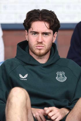 RECORD DATE NOT STATED 18th July 2026; Dens Park, Dundee, Scotland; Friendly Football, Dundee versus Everton; Hayden Hackney of Everton watch his new team mates in action DavidxYoung