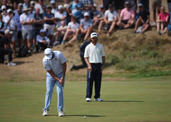 154th Open Golf Championships - Round 3 Jon Rahm of Spain putts on the 1st green during the British Open Golf Championships at Royal Birkdale in Southport, Britain, 18 July 2026. SOUTHPORT UNITED KINGDOM  Copyright: xADAMxVAUGHANx