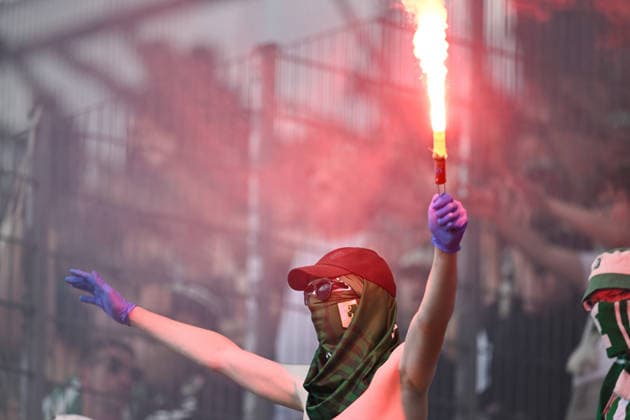 SOCCER - Wacker vs Chemie Leipzig, test match INNSBRUCK,AUSTRIA,18.JUL.26 - SOCCER - ADMIRAL 2.Liga, Regionalliga Nordost, FC Wacker Innsbruck vs BSG Chemie Leipzig, test match. Image shows a feature with a fan of BSG Chemie Leipzig.  GEPAxpictures xDanielxSchoenherr