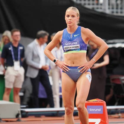 Keely Hodgkinson readies herself for the 800 metres and final event during the Diamond League Athletics at the London Stadium, Queen Elizabeth Olympic Park , London, England on 18 July 2026. Copyright: xPhilxHutchinsonx 45280032