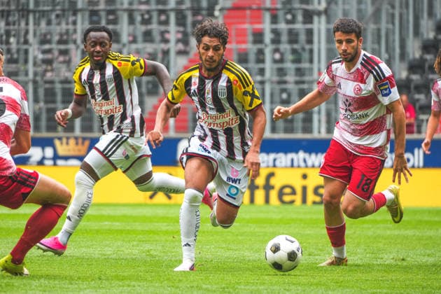 Fussball Österreich - 18.07.2026 - MatchPR Summer Series Upper Austria - Internationales Testspiel - LASK Linz vs. Fortuna Düsseldorf - Raiffeisen Arena (Linz, Österreich): Ramiz Harakate (LASK) *** Soccer Austria July 18, 2026 MatchPR Summer Series Upper Austria International Friendly LASK Linz vs. Fortuna Düsseldorf Raiffeisen Arena, Linz, Austria Ramiz Harakate, LASK Copyright: xLukasxBierederx