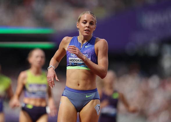 RECORD DATE NOT STATED 18th July 2026; London Stadium, London, England; 2026 Diamond League Novuna London Athletics Meet; Keely Hodgkinson of Great Britain crossing the line to win the 800m women race JohnxPatrickxFletcher