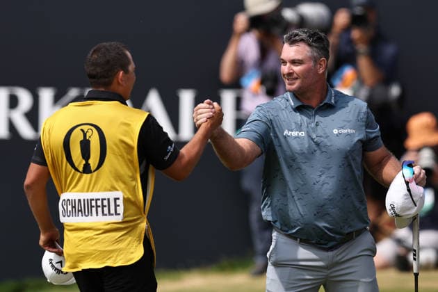 RECORD DATE NOT STATED 18th July 2026; Royal Birkdale Golf Club, Southport, Merseyside, England; The Open Championship Round Three; Ryan Fox (NZ) reacts after completing his round of 62 DavidxBlunsden