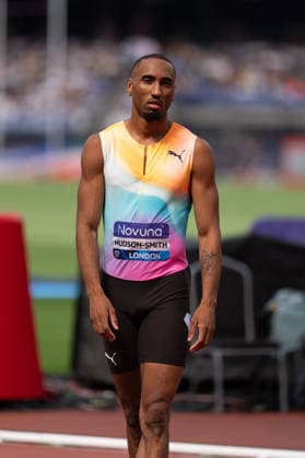July 18, 2026, London, United Kingdom: Matthew Hudson-Smith of Great Britain prepares ahead of the men s 400m at the Novuna London Athletics Meet at London Stadium. London United Kingdom - ZUMAh209 20260718_zsp_h209_014 Copyright: xAlixHabibx