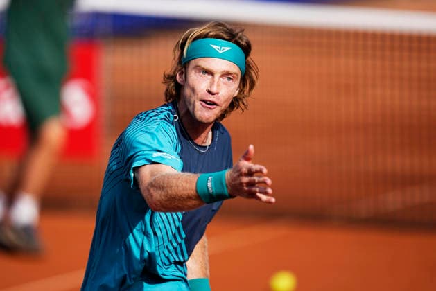 BASTAD, SWEDEN 20260718 Russia s Andrey Rublev during the men s singles semifinal tennis match between Russia s Andrey Rublev and Chile s Alejandro Tabilo at the Nordea Open in Bastad. BASTAD SWEDEN x9200x *** BASTAD, SWEDEN, July 18, 2026: Russia s Andrey Rublev during the men s singles semifinal tennis match between Russia s Andrey Rublev and Chile s Alejandro Tabilo at the Nordea Open in Bastad, BASTAD, SWEDEN x9200x  Copyright: xBjörnxLarssonxRosvall TTx TENNIS NORDEA OPEN IN BASTAD