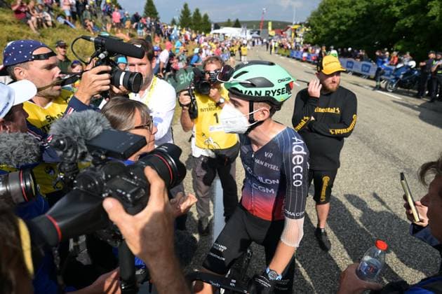 Tour de France 2026 Stage 14 LE MARKSTEIN, FRANCE - JULY 18 : Seixas Paul (FRA) of Decathlon CMA CGM Team after the race during stage 14 of the 113rd edition of Tour de France an UCI World Tour 2.UWT cycling road race stage for Men Elite of 155 km with start in Mulhouse and finish in Le Markstein on July 18, 2026 in Le Markstein, France, 18 07 2026 Le Markstein France  Copyright: xDavidxPintensx