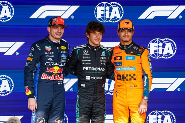 Spa Francorchamps: Motorsport: FIA Formula One World Championship, WM, Weltmeisterschaft Grand Prix of Belgium, Belgien, Spa Francorchamps, GP, on July, 18, 2026, (Photo by Hoch Zwei), Qualifying 03 VERSTAPPEN Max (nld), Red Bull Racing Ford 12 KIMI ANTONELLI Andrea (ita), Mercedes AMG F1 Team 01 NORRIS Lando (gbr), McLaren F1 Team Spa Francorchamps Belgium *** Spa Francorchamps Motorsport FIA Formula One World Championship, Belgian Grand Prix, Belgium, Spa Francorchamps, GP, on July 18, 2026, Photo by Hoch Zwei, Qualifying 03: Max Verstappen (NLD), Red Bull Racing Ford 12; Andrea Kimi Antonelli (ITA), Mercedes AMG F1 Team 01; Lando Norris (GBR), McLaren F1 Team, Spa-Francorchamps, Belgium
