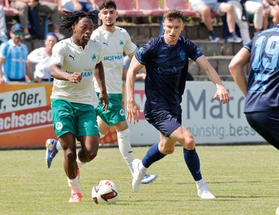 CFC vs Greuther Fürth U23 18.07.2026 Chemnitz, Stadion an der Irkutsker Straße, Fussball, Regionalliga Nordost, , Testspiel , CFC, CFC vs Greuther Fürth U23 vl: Kaelen Dougan und David Vogt Chemnitz Sachsen BRD *** CFC vs. Greuther Fürth U23, July 18, 2026, Chemnitz, Stadion an der Irkutsker Straße, Sports, Soccer, Northeast Regional League, , Friendly Match, CFC, CFC vs. Greuther Fürth U23, featuring Kaelen Dougan and David Vogt, Chemnitz, Saxony, Germany