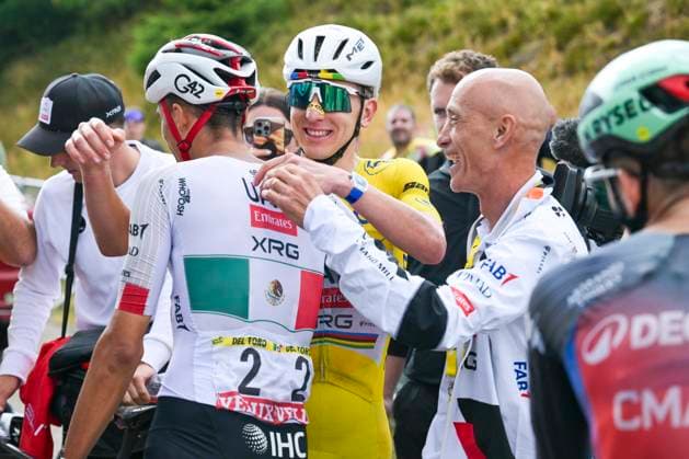 Tour de France 2026 Stage 14 LE MARKSTEIN, FRANCE - JULY 18 : Pogacar Tadej (SLO) of UAE Team Emirates XRG celebrating his victory during stage 14 of the 113rd edition of Tour de France an UCI World Tour 2.UWT cycling road race stage for Men Elite of 155 km with start in Mulhouse and finish in Le Markstein on July 18, 2026 in Le Markstein, France, 18 07 2026 Le Markstein France  Copyright: xDavidxPintensx
