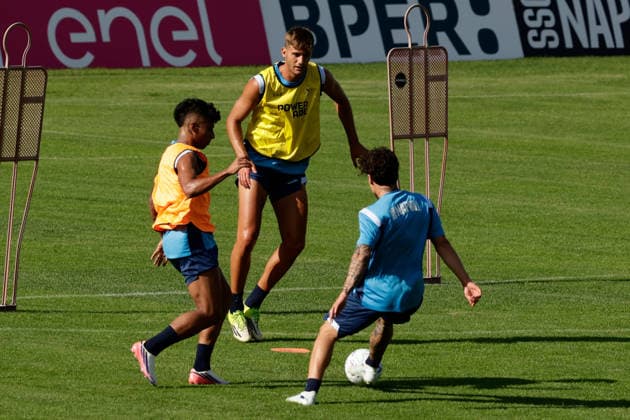 SSC Napoli preseason 2026-27 SSC Napoli™s Italian forward Lorenzo Lucca during Second day SSC Napoli s 2026-27 preseason training camp in val di sole in Trentino, Dimaro Folgarida July, 18 2026. _BPH1036 Copyright: xAntonioxBalascox