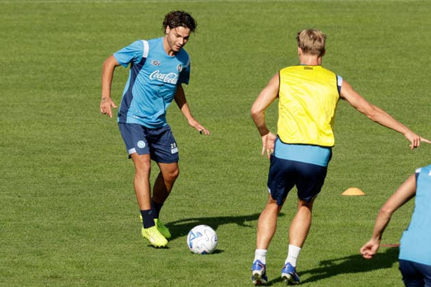SSC Napoli preseason 2026-27 Napoli s Italian forward Antonio Vergara during Second day SSC Napoli s 2026-27 preseason training camp in val di sole in Trentino, Dimaro Folgarida July, 18 2026. _BPH1054 Copyright: xAntonioxBalascox