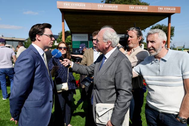 REPRO FREE *PRESS RELEASE NO REPRODUCTION FEE* EDITORIAL USE ONLY Curragh Racing Juddmonte Irish Oaks Weekend, Curragh Racecourse, Kildare 18 7 2026 Juddmonte Irish Oaks Trainer Joseph O™Brien speaks to the media after the race Joseph O™Brien speaks to the media after the race 18 7 2026  Copyright: xLaszloxGeczox LG_18-07-2026_031249