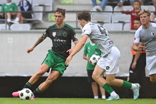 SOCCER - Wacker vs Chemie Leipzig, test match INNSBRUCK,AUSTRIA,18.JUL.26 - SOCCER - ADMIRAL 2.Liga, Regionalliga Nordost, FC Wacker Innsbruck vs BSG Chemie Leipzig, test match. Image shows Quirin Rackl (Wacker) and Conner Noel Schulze (Chemie Leipzig).  GEPAxpictures xDanielxSchoenherr