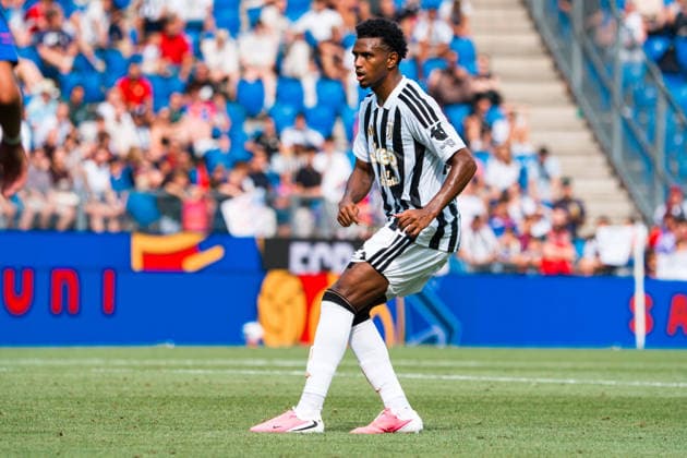 BASEL, SWITZERLAND - JULY 18: Juan Cabal of Juventus in action during the pre-season friendly match between FC Basel 1893 and Juventus at St. Jakob Stadium on July 18, 2026 in Basel, Switzerland. *** BASEL, SWITZERLAND, JULY 18 — Juan Cabal of Juventus in action during the preseason friendly match between FC Basel 1893 and Juventus at St. Jakob Stadium on July 18, 2026, in Basel, Switzerland Copyright: xJustPictures.ch PascalxvonxBürenx jp-en-EuSpIm-Pavo_Fotografie-06176