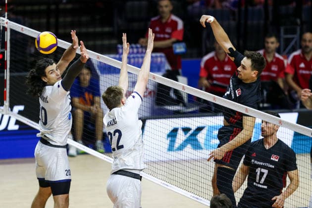 Turkiye v Slovenia - Men s Volleyball Nations League BELGRADE, SERBIA - JULY 18: Bedirhan Bulbul (7) of Turkiye in action during the Men s Volleyball Nations League match between Turkiye and Slovenia at Beogradska Arena in Belgrade, Serbia on July 18, 2026. Filip Stevanovic Anadolu Belgrade Serbia. Editorial use only. Please get in touch for any other usage.  Copyright: x2026xAnadoluxFilipxStevanovicx