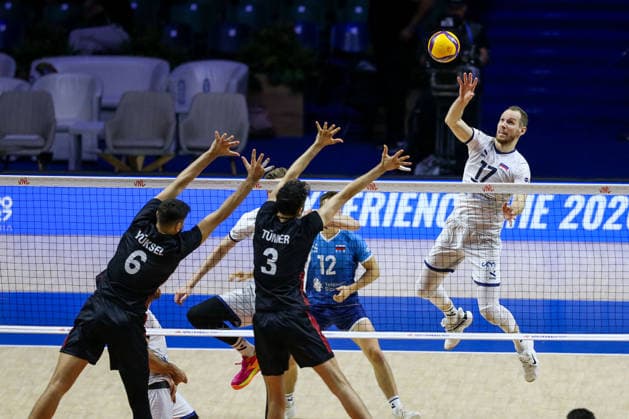Turkiye v Slovenia - Men s Volleyball Nations League BELGRADE, SERBIA - JULY 18: Urnaut of Slovenia in action during the Men s Volleyball Nations League match between Turkiye and Slovenia at Beogradska Arena in Belgrade, Serbia on July 18, 2026. Filip Stevanovic Anadolu Belgrade Serbia. Editorial use only. Please get in touch for any other usage.  Copyright: x2026xAnadoluxFilipxStevanovicx