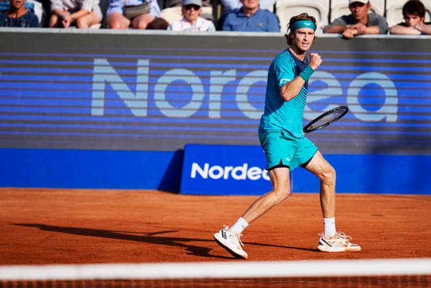 BASTAD, SWEDEN 20260718 Russia s Andrey Rublev during the men s singles semifinal tennis match between Russia s Andrey Rublev and Chile s Alejandro Tabilo at the Nordea Open in Bastad. BASTAD SWEDEN x9200x *** BASTAD, SWEDEN, July 18, 2026: Russia s Andrey Rublev during the men s singles semifinal tennis match between Russia s Andrey Rublev and Chile s Alejandro Tabilo at the Nordea Open in Bastad, BASTAD, SWEDEN x9200x  Copyright: xBjörnxLarssonxRosvall TTx TENNIS NORDEA OPEN IN BASTAD