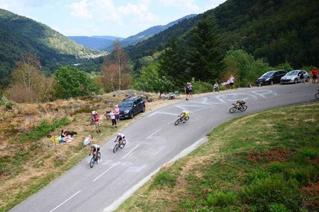 Slovenian Tadej Pogacar of UAE Team Emirates XRG is pictured in action during stage 14 of the 2026 Tour de France cycling race, a stage of 155km from Mulhouse to Le Markstein Fellering, on Saturday 18 July 2026. The 113th edition of the Tour de France starts on Saturday 4 July in Barcelona, Spain, and will finish in Paris, France on the 26th of July. POOLxGREGORYxVANxGANSEN  x181428273x