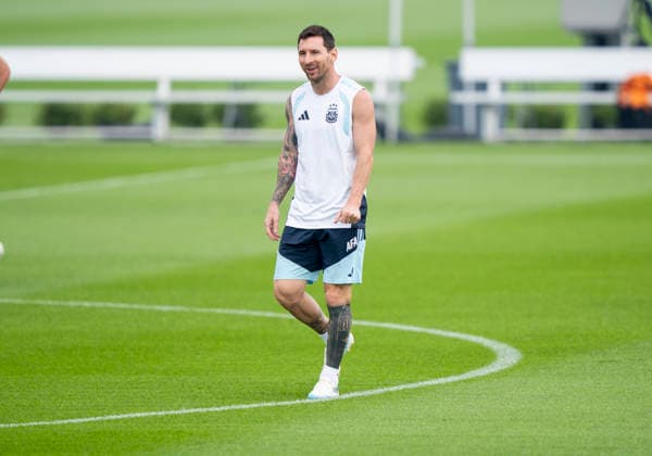 Lionel Messi (Argentina, 10) FIFA World Cup, WM, Weltmeisterschaft, Fussball 2026: Argentina Training 18 July 2026, Before FIFA World Cup 2026 Finale: Spanien v Argentinien (Final) at Columbia Park Training Facility in Morristown, New Jersey, USA. Photo: Marco Bader *** Lionel Messi, Argentina, No. 10, FIFA World Cup 2026 Argentina Training, July 18, 2026, ahead of the FIFA World Cup 2026 Final between Spain and Argentina at the Columbia Park Training Facility in Morristown, New Jersey, USA. Photo by Marco Bader Copyright: HMBxMedia xMarcoxBader
