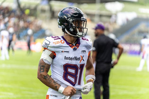 18.07.2026, xdaymx, American Football EFA European Football Alliance, Frankfurt Galaxy - Raiders Tirol, Brevin Easton (DFL DFB REGULATIONS PROHIBIT ANY USE OF PHOTOGRAPHS as IMAGE SEQUENCES and or QUASI-VIDEO) Frankfurt am Main *** July 18, 2026, xdaymx, American Football EFA European Football Alliance, Frankfurt Galaxy Raiders Tirol, Brevin Easton DFL DFB REGULATIONS PROHIBIT ANY USE OF PHOTOGRAPHS AS IMAGE SEQUENCES AND OR QUASI-VIDEO Frankfurt am Main
