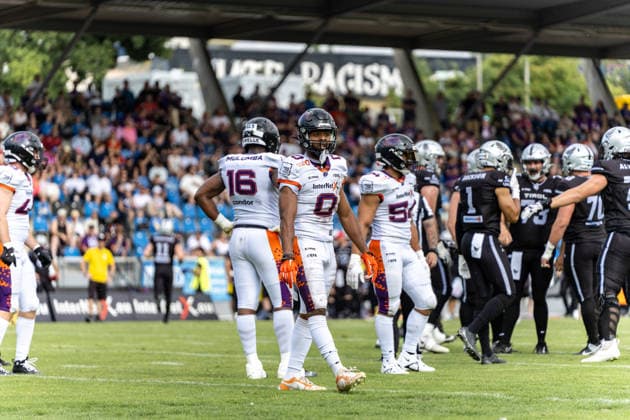 18.07.2026, xdaymx, American Football EFA European Football Alliance, Frankfurt Galaxy - Raiders Tirol, vl. Chris Mulumba, Roedion Henrique und Dominique Mambo (Frankfurt Galaxy) (DFL DFB REGULATIONS PROHIBIT ANY USE OF PHOTOGRAPHS as IMAGE SEQUENCES and or QUASI-VIDEO) Frankfurt am Main *** July 18, 2026, xdaymx, American Football EFA European Football Alliance, Frankfurt Galaxy Raiders Tirol, featuring Chris Mulumba, Roedion Henrique, and Dominique Mambo Frankfurt Galaxy DFL DFB REGULATIONS PROHIBIT ANY USE OF PHOTOGRAPHS as IMAGE SEQUENCES and or QUASI-VIDEO Frankfurt am Main