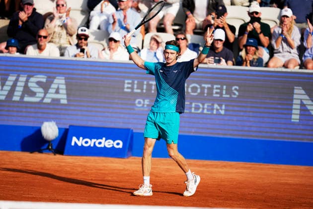 BASTAD, SWEDEN 20260718 Russia s Andrey Rublev during the men s singles semifinal tennis match between Russia s Andrey Rublev and Chile s Alejandro Tabilo at the Nordea Open in Bastad. BASTAD SWEDEN x9200x *** BASTAD, SWEDEN, July 18, 2026: Russia s Andrey Rublev during the men s singles semifinal tennis match between Russia s Andrey Rublev and Chile s Alejandro Tabilo at the Nordea Open in Bastad, BASTAD, SWEDEN x9200x  Copyright: xBjörnxLarssonxRosvall TTx TENNIS NORDEA OPEN IN BASTAD