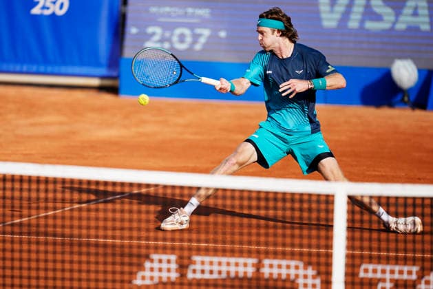 BASTAD, SWEDEN 20260718 Russia s Andrey Rublev during the men s singles semifinal tennis match between Russia s Andrey Rublev and Chile s Alejandro Tabilo at the Nordea Open in Bastad. BASTAD SWEDEN x9200x *** BASTAD, SWEDEN, July 18, 2026: Russia s Andrey Rublev during the men s singles semifinal tennis match between Russia s Andrey Rublev and Chile s Alejandro Tabilo at the Nordea Open in Bastad, BASTAD, SWEDEN x9200x  Copyright: xBjörnxLarssonxRosvall TTx TENNIS NORDEA OPEN IN BASTAD