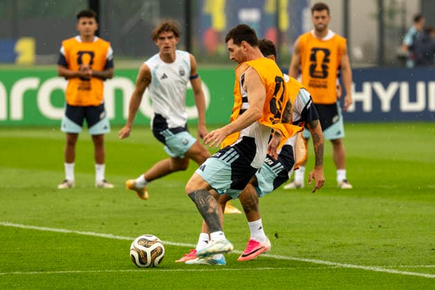 Argentina s Lionel Messi takes part in a training session at Columbia Park Training Facility, in Morristown, New Jersey, USA, 18 July 2026. Argentina will face Spain in the FIFA World Cup, WM, Weltmeisterschaft, Fussball 2026 final soccer on 19 July. FIFA World Cup 2026 - Final - Spain vs Argentina !ACHTUNG: NUR REDAKTIONELLE NUTZUNG!  Copyright: xAngelxColmenaresx GRAF8759 0862015251st