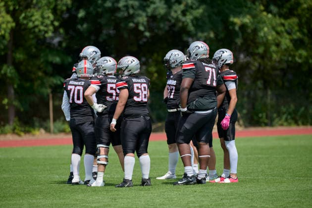 Playoffs, Junior Bowl, U20, GFLJ, Nürnberg Rams vs. Hamburg Huskies German Football League Juniors(GFLJ), U20, Nürnberg Rams vs. Hamburg Huskies Nürnberg Berthold-Brecht-Sportanlage Bayern Deutschland *** Playoffs, Junior Bowl, U20, GFLJ, Nuremberg Rams vs. Hamburg Huskies German Football League Juniors (GFLJ), U20, Nuremberg Rams vs. Hamburg Huskies Nuremberg Berthold Brecht Sports Complex Bavaria, Germany Copyright: x30nullvierxPhotographie,xGerhardxLehnerx