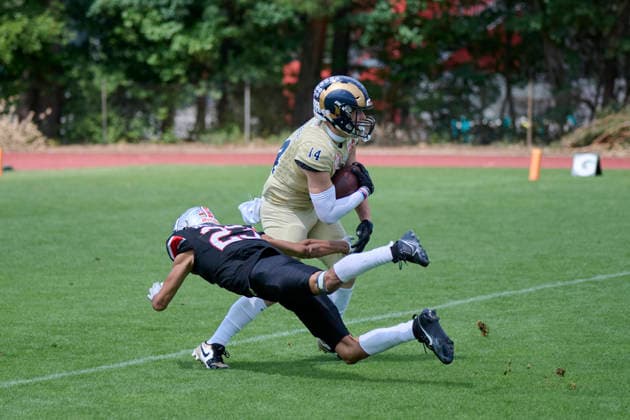 Playoffs, Junior Bowl, U20, GFLJ, Nürnberg Rams vs. Hamburg Huskies German Football League Juniors(GFLJ), U20, Nürnberg Rams vs. Hamburg Huskies Nürnberg Berthold-Brecht-Sportanlage Bayern Deutschland *** Playoffs, Junior Bowl, U20, GFLJ, Nuremberg Rams vs. Hamburg Huskies German Football League Juniors (GFLJ), U20, Nuremberg Rams vs. Hamburg Huskies Nuremberg Berthold Brecht Sports Complex Bavaria, Germany Copyright: x30nullvierxPhotographie,xGerhardxLehnerx