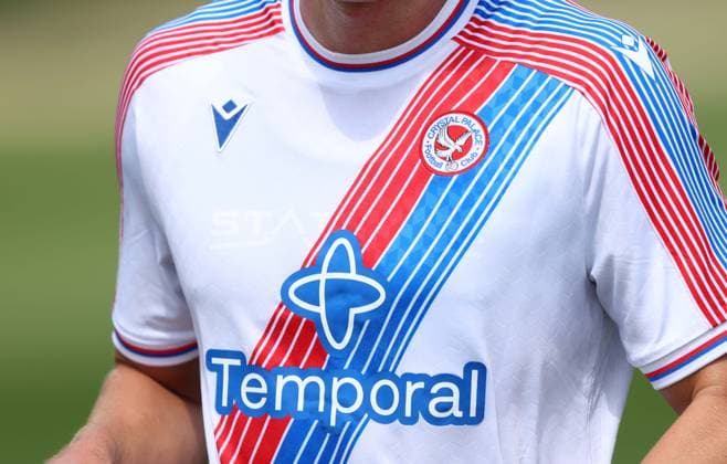 Pre Season Friendly - Crystal Palace v Swindon Town LONDON, ENGLAND, JULY 18: Detailed view of the New Crystal Palace Sash Home Kit for 2026 - 2027 season during the Pre Season Friendly match between Crystal Palace FC v Swindon Town FC at Crystal Palace Training Ground, Beckenham, London, on 18 July. (Photo by Daniel Weir) London Crystal Palace Training Ground United Kingdom Copyright: xDanielxWeir SportsxPressxPhotox Sportspressphoto_SPR192638