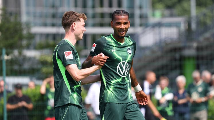 VfL vs Verl, Testspiel Wolfsburg, 18.07.2026, Fußball, Herren, Saison 2026 2027, 2. BL, VfL Wolfsburg vs SC Verl, Testspiel, Cleiton Santana dos Santos (VfL Wolfsburg) Torjubel zum 2:0 Niedersachsen Deutschland *** VfL vs. Verl, Friendly Match in Wolfsburg, July 18, 2026, Soccer, Men s, 2026–2027 Season, 2. Bundesliga, VfL Wolfsburg vs. SC Verl, Friendly Match, Cleiton Santana dos Santos of VfL Wolfsburg celebrates a goal in the 2–0 win, Lower Saxony, Germany