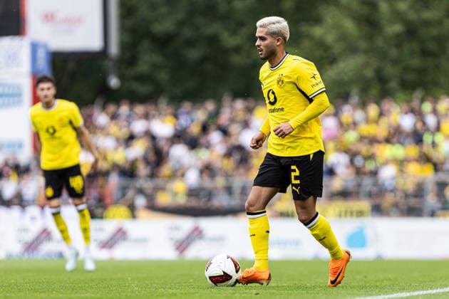 Testspiel: Rot-Weiß Oberhausen - Borussia Dortmund; 18.07.2026 Yan Couto (Borussia Dortmund, 2) Testspiel: Rot-Weiß Oberhausen - Borussia Dortmund; Stadion Niederrhein, Oberhausen; 18.07.2026 *** Friendly Match: Rot-Weiß Oberhausen vs. Borussia Dortmund, July 18, 2026; Yan Couto, Borussia Dortmund; 2nd Friendly Match: Rot-Weiß Oberhausen vs. Borussia Dortmund, Niederrhein Stadium, Oberhausen, July 18, 2026 Copyright: xBEAUTIFULxSPORTS Buriakovx