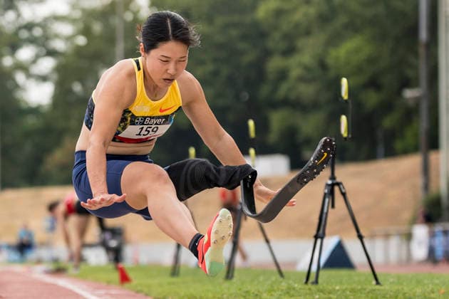 LEVERKUSEN, GERMANY - JULY 18, 2026 : Tomomi Tozawa (JPN TSV Bayer 04 Leverkusen) competing in the long jump during the Para Heimspiel 7.0 at Fritz Jacobi Sports Complex on July 18, 2026 in Leverkusen, Germany. Northrhine-Westphalia Germany Copyright: xAxelxKohringx