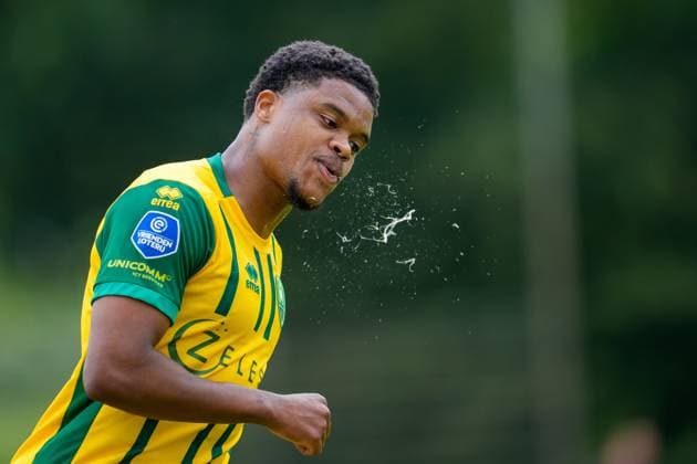 ROOSENDAAL , 18-07-2026 , Sportpark Hulsdonk , season 2026 2027 , Dutch Vrienden Loterij Eredivisie , Pre season match between KV Mechelen and ADO Den Haag picture shows ADO Den Haag player Nigel Thomas KV Mechelen - ADO Den Haag (friendly)  x205093915x Copyright: