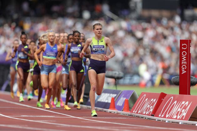 RECORD DATE NOT STATED 18th July 2026; London Stadium, London, England; 2026 Diamond League Novuna London Athletics Meet; Megan Keith of Great Britain competing in the women& x2019;s 3000m race JohnxPatrickxFletcher