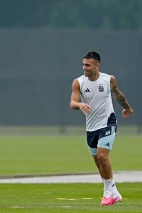 RECORD DATE NOT STATED 18th July 2026; Columbia Park Training Facility, Morristown, New Jersey, United States of America; FIFA World Cup, WM, Weltmeisterschaft, Fussball Football, Argentina Training Session; Lautaro Martinez of Argentina HeulerxAndrey DiaEsportivo