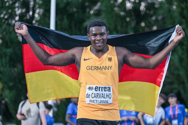 U18-Europameisterschaften Leichtathletik, Rieti Italien Clesio de Carvalho (GER LG Steinlach-Zollern), Kugelstoss, U18-Europameisterschaften Leichtathletik, Rieti Italien *** U18 European Athletics Championships, Rieti, Italy; Clesio de Carvalho (GER, LG Steinlach Zollern), shot put; U18 European Athletics Championships, Rieti, Italy Copyright: xBEAUTIFULxSPORTS DecaxText&Bildx