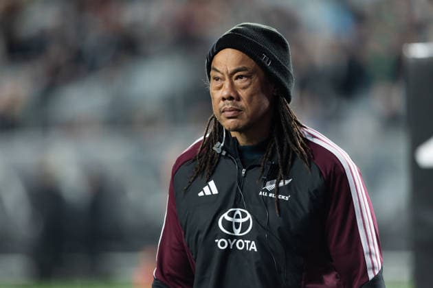 All Blacks Defence Coach Tana Umaga during warm ups - Nations Championship - New Zealand All Blacks v Ireland at Eden Park, Auckland, New Zealand - on Saturday 18 July 2026. Photo credit: Brett Phibbs z Auckland New Zealand Copyright: xBrettxPhibbsx xx