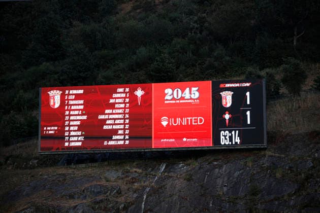 Scoreboard seen during International Friendly, Länderspiel, Nationalmannschaft game between teams of SC Braga and Celta de Vigo (Luis Santos Ball Raw Images) Braga Estadio Municipal de Braga Portugal Copyright: xLuisxSantosx luissantos_braga_celta_2627_3-42