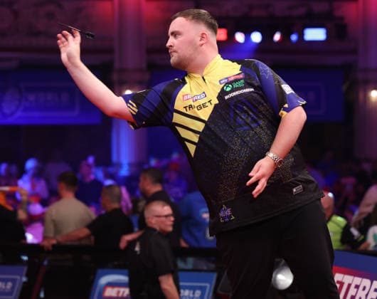 World Matchplay Darts 2026 Luke Littler during the 2026 World Matchplay darts at Winter Gardens, Blackpool, UK on 18 July 2026. Blackpool Winter Gardens UK Editorial use only , Copyright: xChrisxSargeantx PSI-24525-0077
