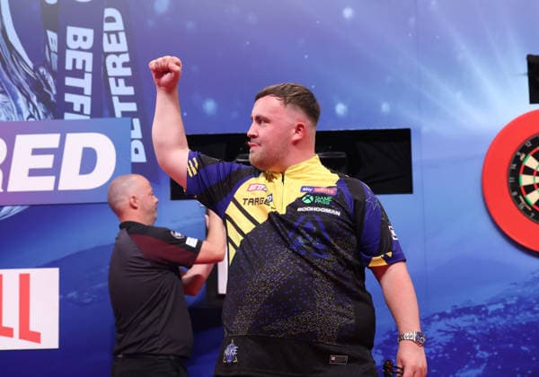 World Matchplay Darts 2026 Luke Littler during the 2026 World Matchplay darts at Winter Gardens, Blackpool, UK on 18 July 2026. Blackpool Winter Gardens UK Editorial use only , Copyright: xChrisxSargeantx PSI-24525-0090
