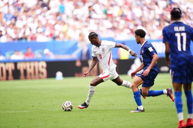 France v England - 2026 FIFA World Cup, WM, Weltmeisterschaft, Fussball - Bronze Final MIAMI GARDENS, FLORIDA - JULY 18: Marcus Rashford of England kicks the ball during the 2026 FIFA World Cup bronze-final match between France and England at Miami Stadium in Miami Gardens, Florida, United States, on July 18, 2026. Jose Hernandez Anadolu Florida United States. Editorial use only. Please get in touch for any other usage.  Copyright: x2026xAnadoluxJosexHernandezx